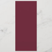 Chique bloemenblush bordeaux gouden bruiloft recep menu (Achterkant)