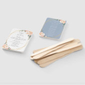 Chique bloemenblush goud stoffig blauw bruiloft pr handwaaier (Niet-gemonteerd)