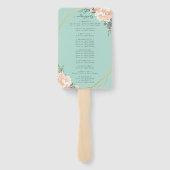 Chique bloemenblush gouden munt groen bruiloft pro handwaaier (Achterkant)