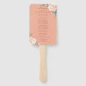 Chique bloemenblush gouden terracotta bruiloft pro handwaaier (Achterkant)