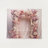 Chique bloemenboog bruiloft achtergrond wandkleed (Voorkant (horizontaal))