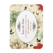  chique bloemenbruiloft bewaar de datum magneet (Verticaal)