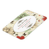  chique bloemenbruiloft bewaar de datum magneet (Linkerzijde)