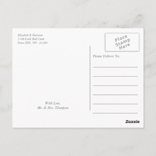  chique bloemenbruiloft dank u briefkaart (Achterkant)