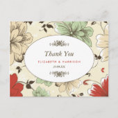 chique bloemenbruiloft dank u briefkaart (Voorkant)