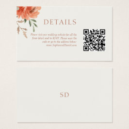 Chique bloemenbruiloft Details QR Code Behuizing K Visitekaartje