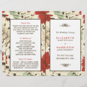 chique bloemenbruiloft programma (Voorkant / Achterkant)