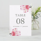 Chique bloemenbruiloft tafel nummer (Staand voorkant)