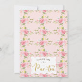 Chique bloemengolf theekopjes 1e verjaardag theefe kaart (Achterkant)