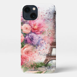 Chique bloemenhuis Parijs, Eiffeltoren iPhone Case 13 Hoesje