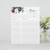 Chique bloemenmarine blauw bordeaux rood keukenrec (Staand voorkant)