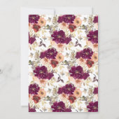 Chique bloemenpompoen Thanksgiving diner Kaart (Achterkant)