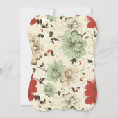  chique bloemenrepetitie diner kaart (Achterkant)