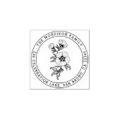 Chique bloemenronde retour adres op maat rubberstempel (Afrduk)
