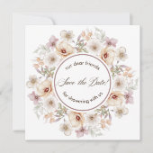 Chique bloemenschildering bruidsuitnodiging save the date (Voorkant)