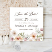 Chique bloemenschildering bruidsuitnodiging save the date