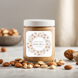 Chique bloemenschilderkunst Bruidsdouche Vierkante Sticker