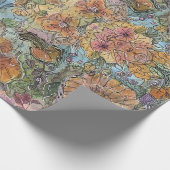  chique bloementuin Waterverf schilderij Cadeaupapier (Hoek)