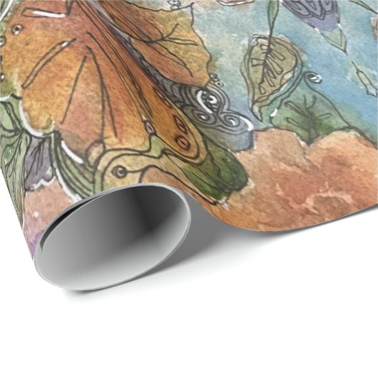  chique bloementuin Waterverf schilderij Cadeaupapier (Rol Hoek)