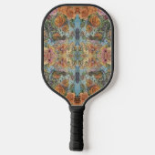  chique bloementuin Waterverf schilderij Pickleball Paddle (Achterkant)
