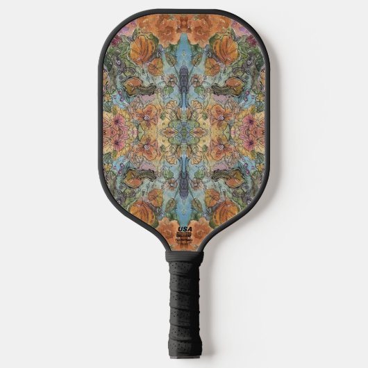  chique bloementuin Waterverf schilderij Pickleball Paddle (Voorkant)