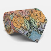 chique bloementuin Waterverf schilderij Stropdas (Opgerold)