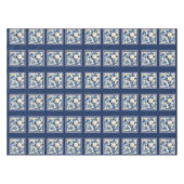 Chique bloemenvaas Blauwe chinoiserie toile monogr Tafelkleed (Voorkant (Horizontaal))