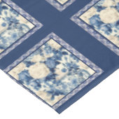Chique bloemenvaas Blauwe chinoiserie toile monogr Tafelkleed (Gekanteld)