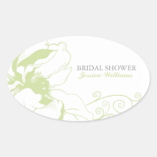 Chique bloemenvelopzegel ovale sticker