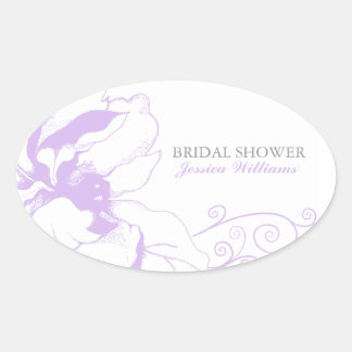 Chique bloemenvelopzegel ovale sticker