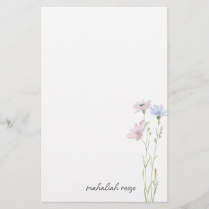 Chique Bloemenweide Calligrafie Persoonlijk Gesche Briefpapier