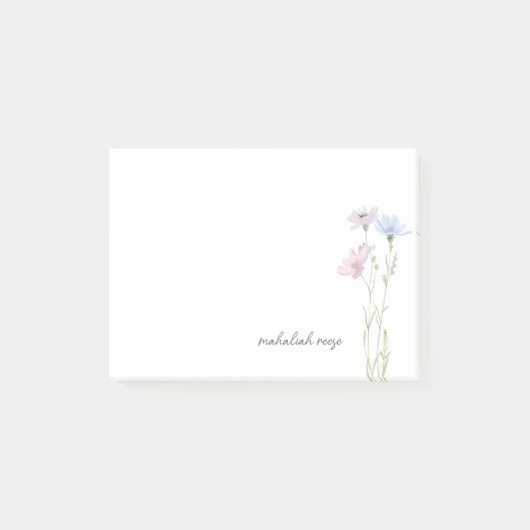 Chique Bloemenweide Calligrafie Persoonlijk Gesche Post-it® Notes (Voorkant)