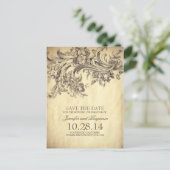 Chique  bloemenwervelingen Bewaar de datum Briefka Aankondigingskaart (Staand voorkant)