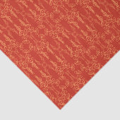 Chique bloemig Sinaasappel op rode klaproos bloemr Tissuepapier (Detail)