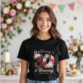 chique bloemige 30e verjaardagsfeest t-shirt