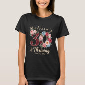 chique bloemige 30e verjaardagsfeest t-shirt (Voorkant)