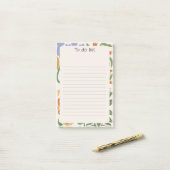 Chique bloemige achtergrond Roze Groen Post-it® Notes (Op bureau)