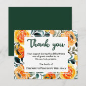 Chique Bloemige Botanische Waterverf Aandenken Fun Bedankkaart (Voorkant / Achterkant)