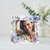 Chique & bloemige Moederdagkaart met aangepaste f Feestdagenkaart (Staand voorkant)