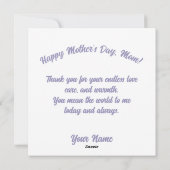 Chique & bloemige Moederdagkaart met aangepaste f Feestdagenkaart (Achterkant)