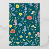 Chique bloemige Vaderdagkaart met eigen foto's Folie Feestdagenkaart (Achterkant)