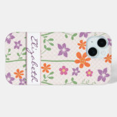 Chique Bloempatroon Ontwerp Monogram Case-Mate iPhone Case (Achterkant (horizontaal))