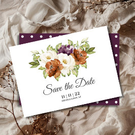Chique Bloemrijke Herfst Bruiloft Save The Date