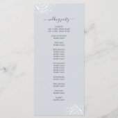 Chique bloemrozen ijsblauw eenvoudig minimaal brui programmakaart (Achterkant)