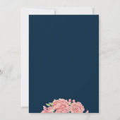 Chique bloesem blush pioenen op marine zoet zestie kaart (Achterkant)