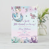 Chique blond zeemeermin Baby shower Onder het Zee  Kaart (Staand voorkant)