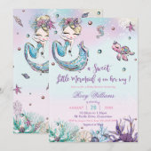 Chique blond zeemeermin Baby shower Onder het Zee  Kaart (Voorkant / Achterkant)