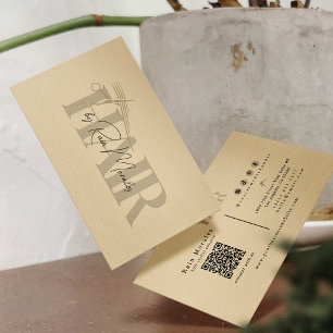 Chique blonde-tint kapper schaar QR-code Visitekaartje