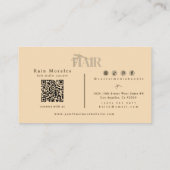 Chique blonde-tint kapper schaar QR-code Visitekaartje (Achterkant)