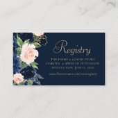 Chique Blooms | Dark Navy Blue en Blush Website Informatiekaartje (Voorkant)